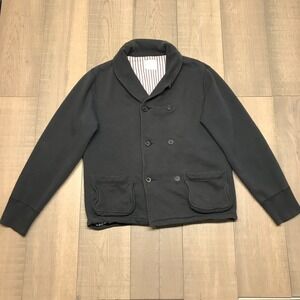 Billy Reid Cardigan Mens XL Gray Shawl Collar French Terry Double Breast Preppy